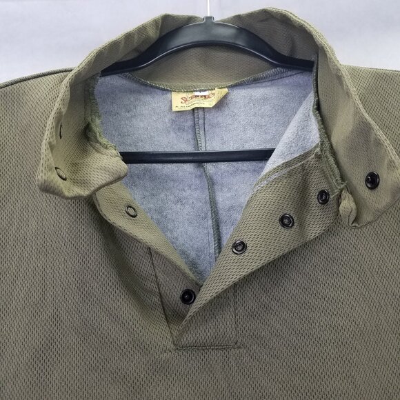 Scent-lok Hunting Shirt Men's L Scent Blocking Pullover Green Snap Up Neck Wrist - Picture 3 of 14